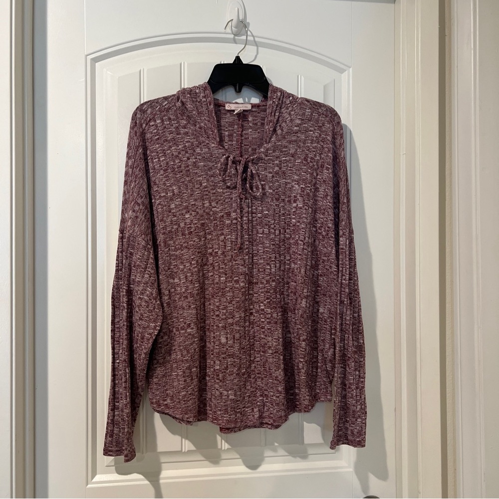CB Established 1962 Plum Striped long sleeve sweater hoodie Size XL